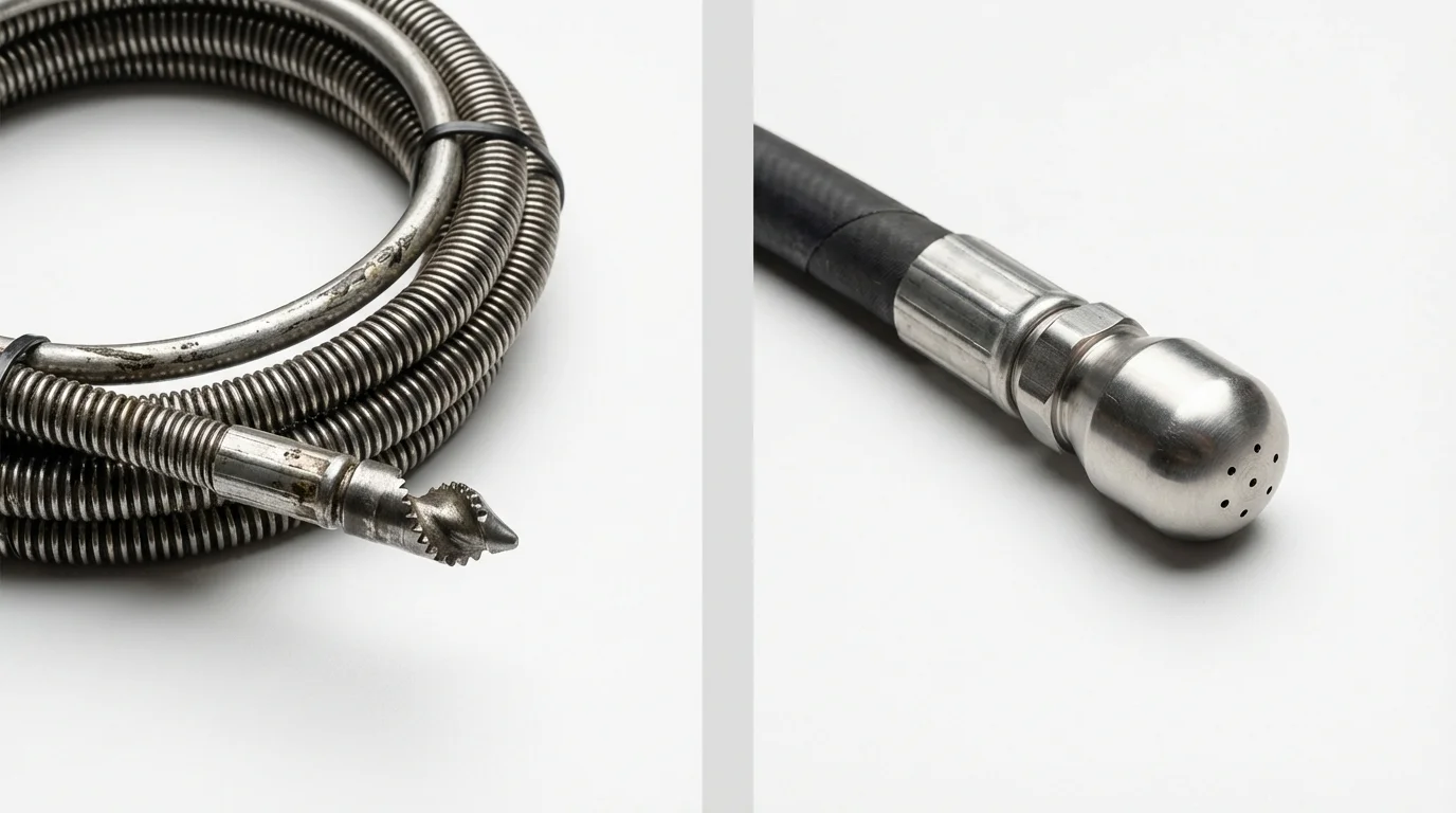 Drain snake cable and hydro jetting nozzle used for drain cleaning in Womelsdorf, PA