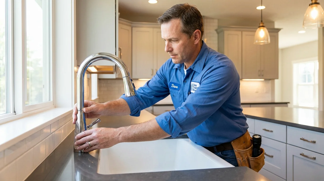 Kitchen faucet installation by Johns Plumbing LLC in Womelsdorf