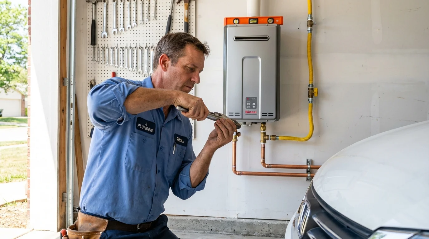 Tankless water heater installation by a Johns Plumbing LLC plumber in Womelsdorf